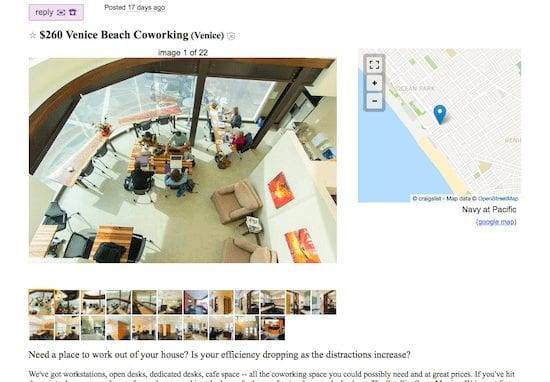 Craigslist Coworking Space
