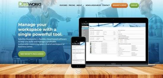 screenshot of the Deskworks website