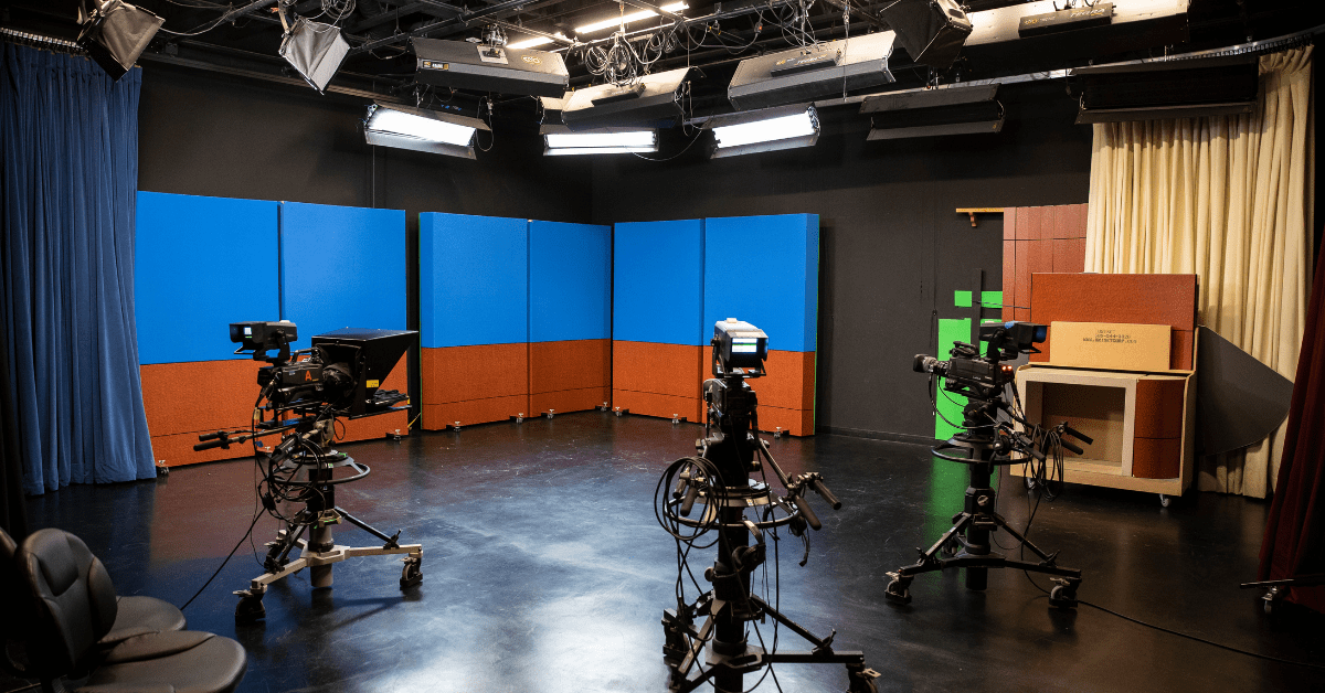 Community TV Studio at Satellite Workplaces Santa Cruz, Powered by Deskworks Workspace Management Software