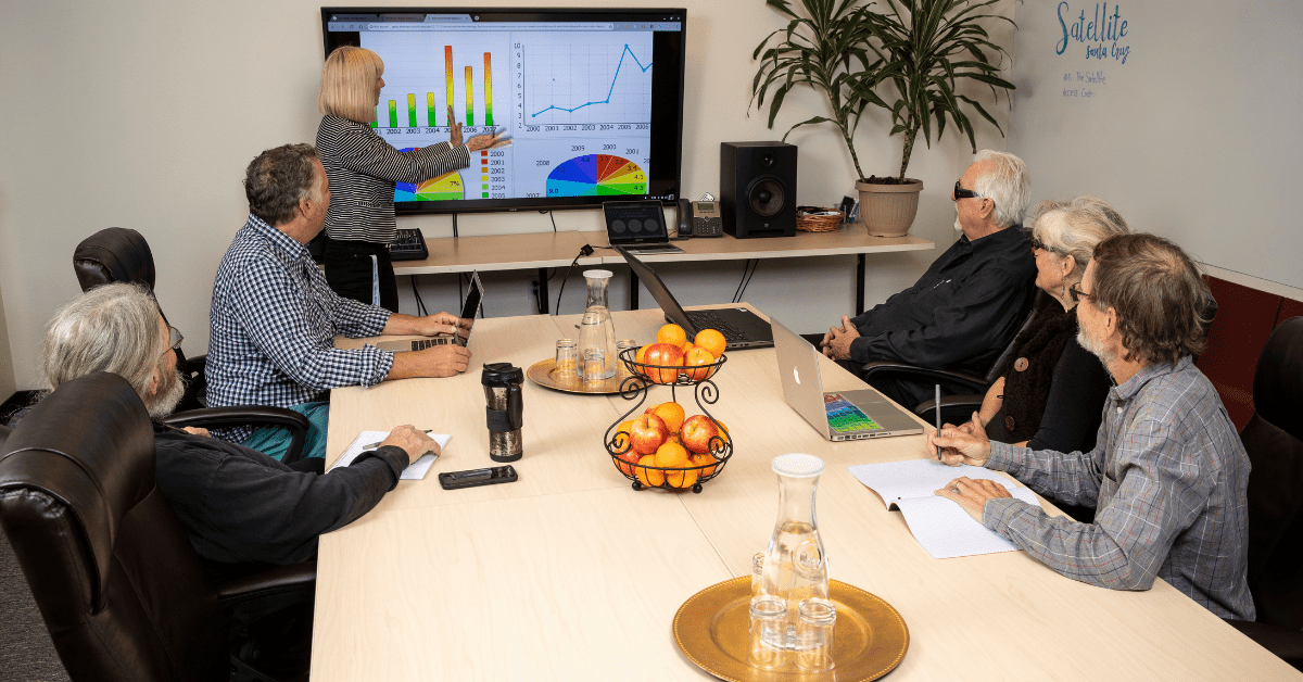 Flexible Meeting Space at Satellite Workplaces Santa Cruz, Powered by Deskworks Workspace Management Software